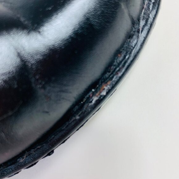 Merona Black Leather Slip-On Wedge Clogs Womens Size 9.5 Featuring Buckle Detail - Picture 10 of 14